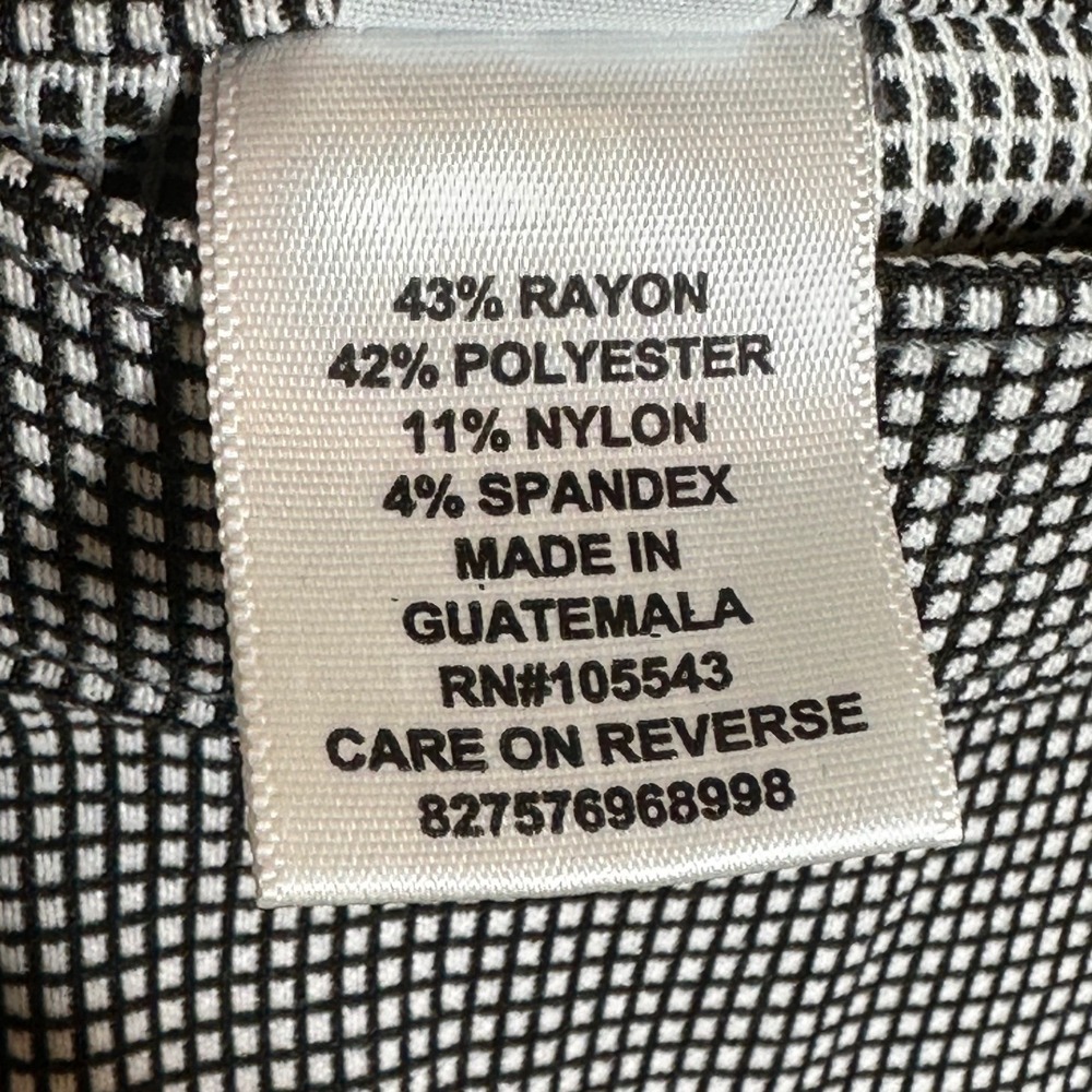 Elle Square Print Pull On Elastic Waist Dress Pants size Large Black/White - Picture 4 of 8